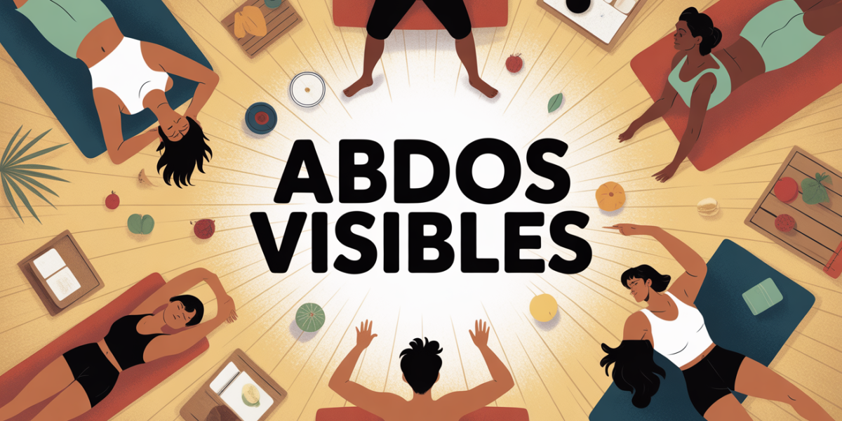 illustration abdos visibles sport maison et fruits