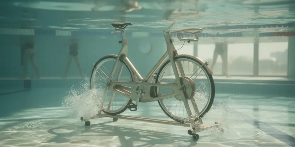 aquabike moderne immerge piscine photo realiste
