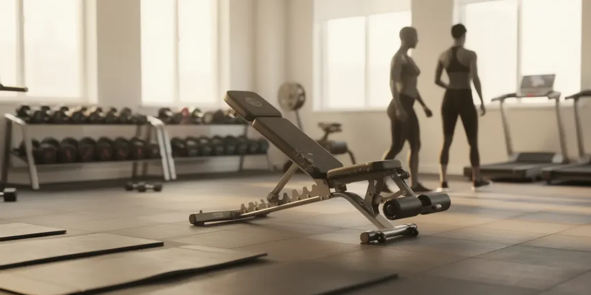 Banc pour lombaires réglable utilisé en salle de sport lumineuse