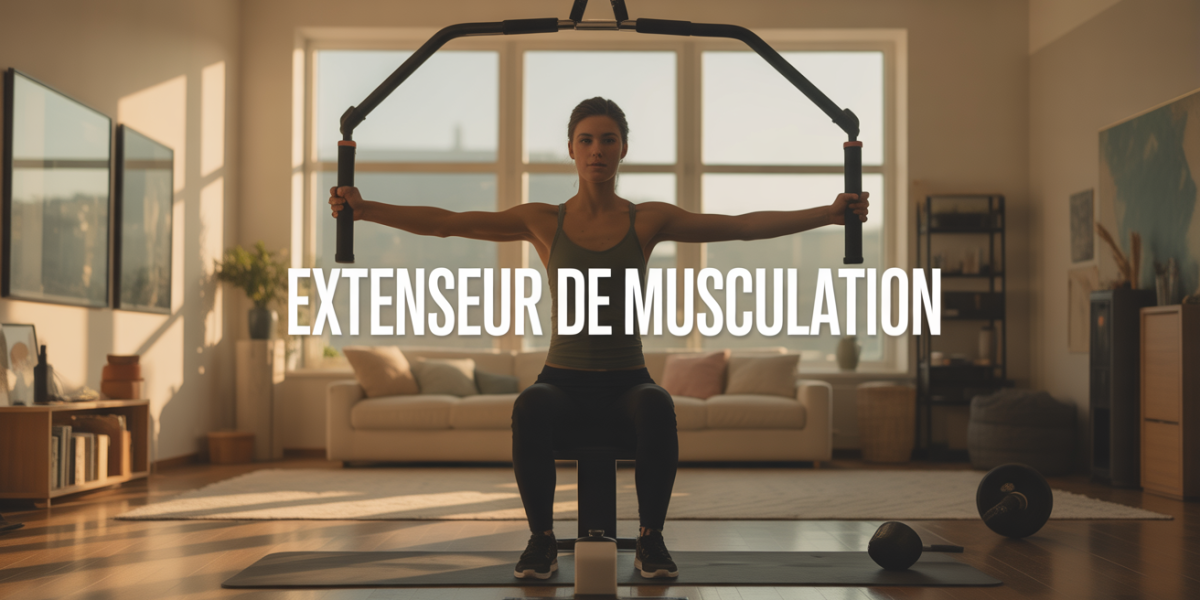 personne utilisant extenseur de musculation salon design