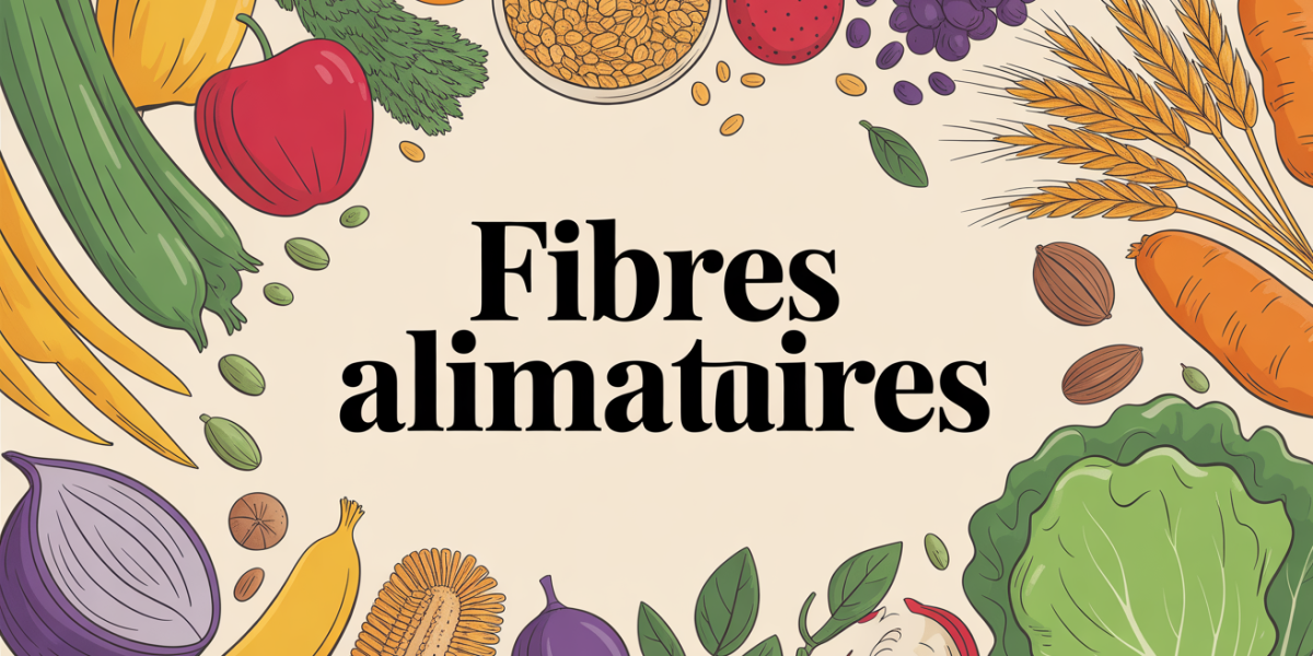 Grande assiette de legumes, fruits et cereales riches en fibres alimentaires