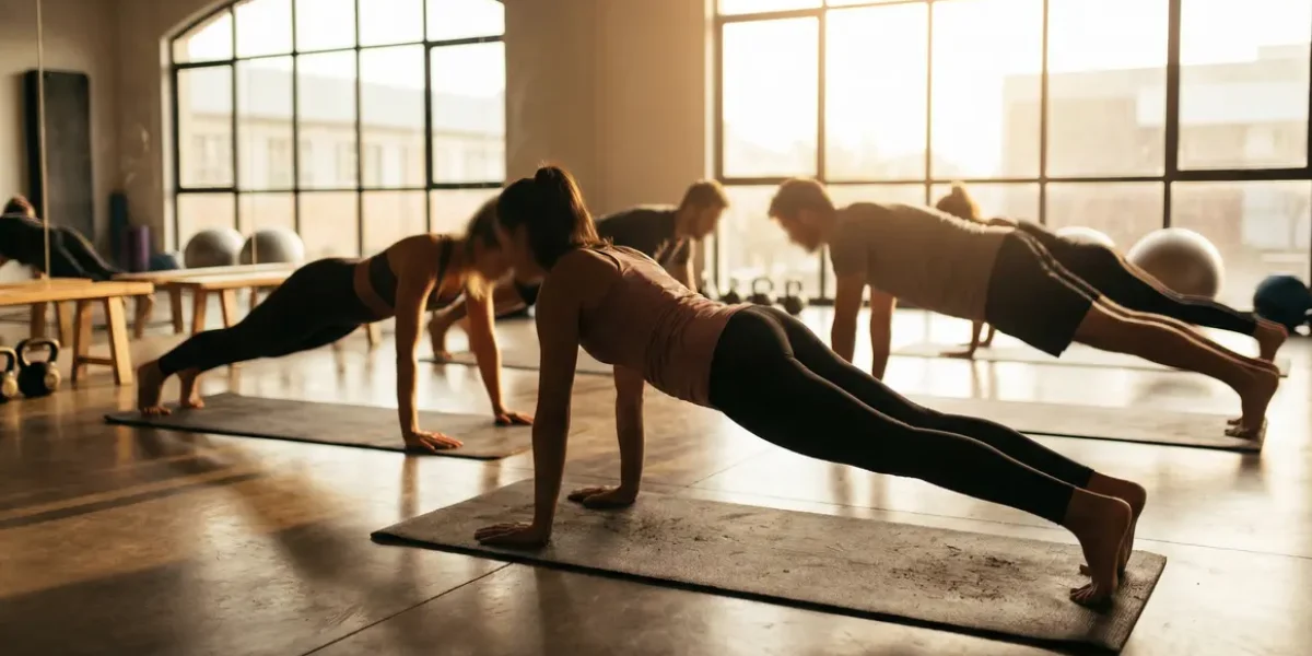 groupe en gainage pour posture et motivation