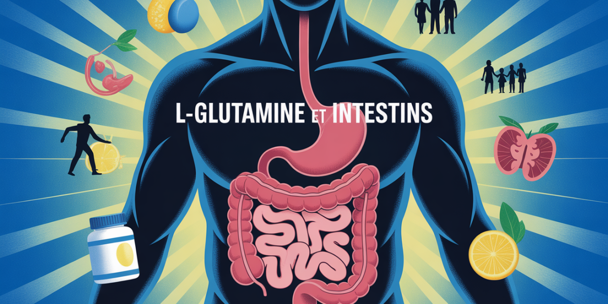 Illustration L-glutamine soutien intestins