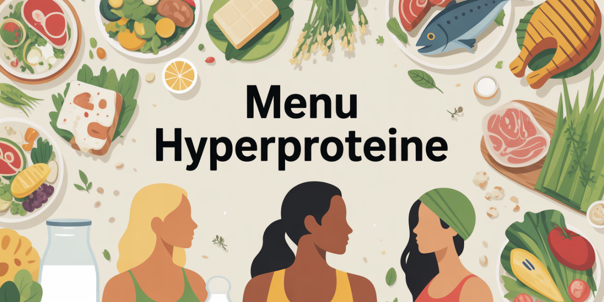 Table saine plats riches en protéines menu hyperprotéiné