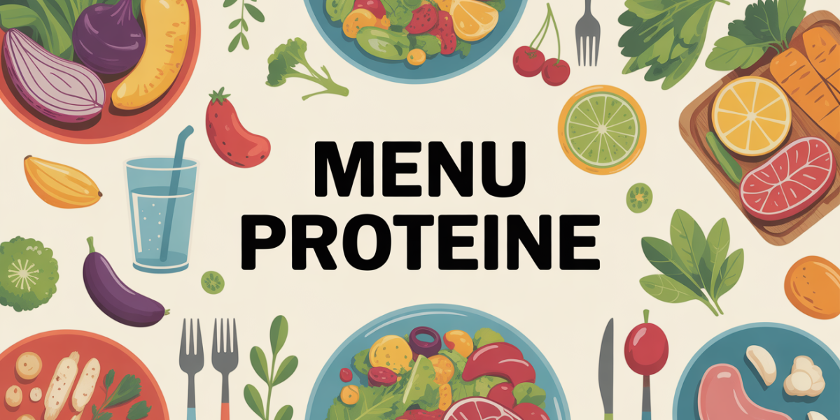 assiette et menu proteine repas equilibre
