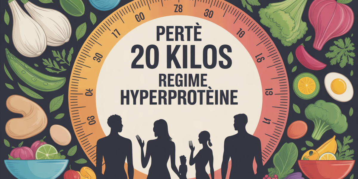 Silhouettes regime hyperproteine autour assiette equilibree perte 20 kilos