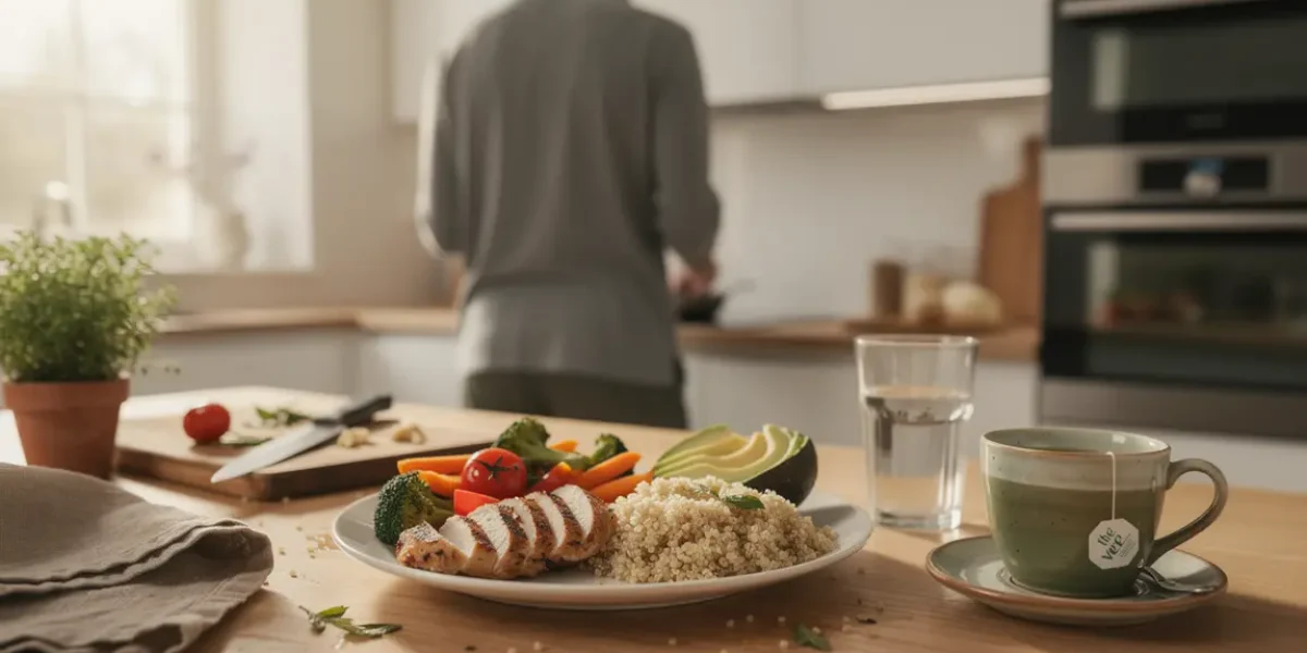 Préparation d'une assiette healthy pour perdre du poids naturellement