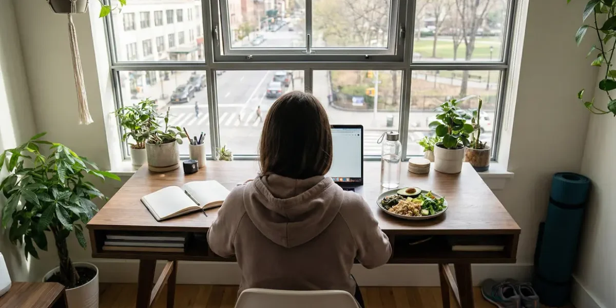 Repas sain et pause au bureau pour perdre du poids