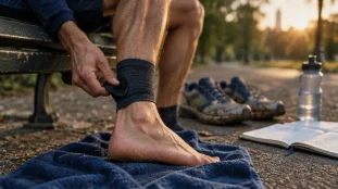 Peut on courir avec une tendinite au tendon d achille : coureur au repos et strap de compression