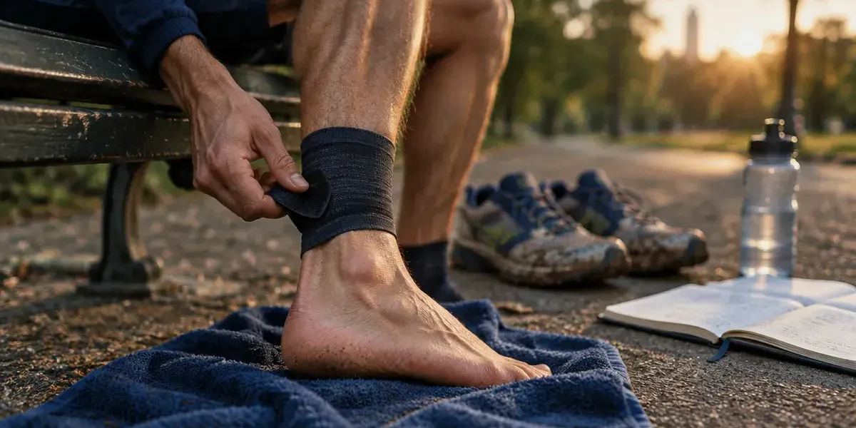 Peut on courir avec une tendinite au tendon d achille : coureur au repos et strap de compression