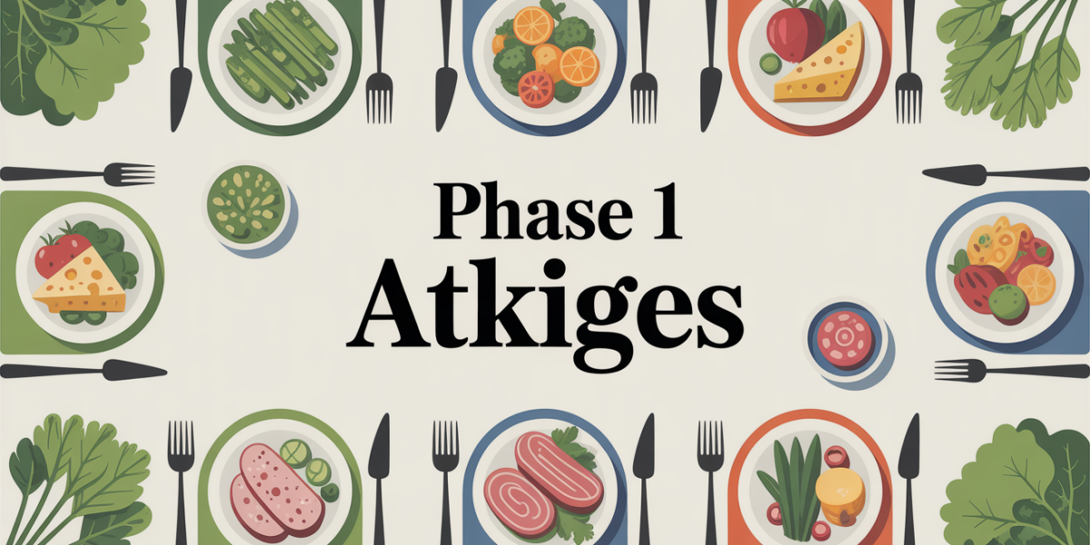 plan de table stylisé avec assiettes saines phase 1 Atkins