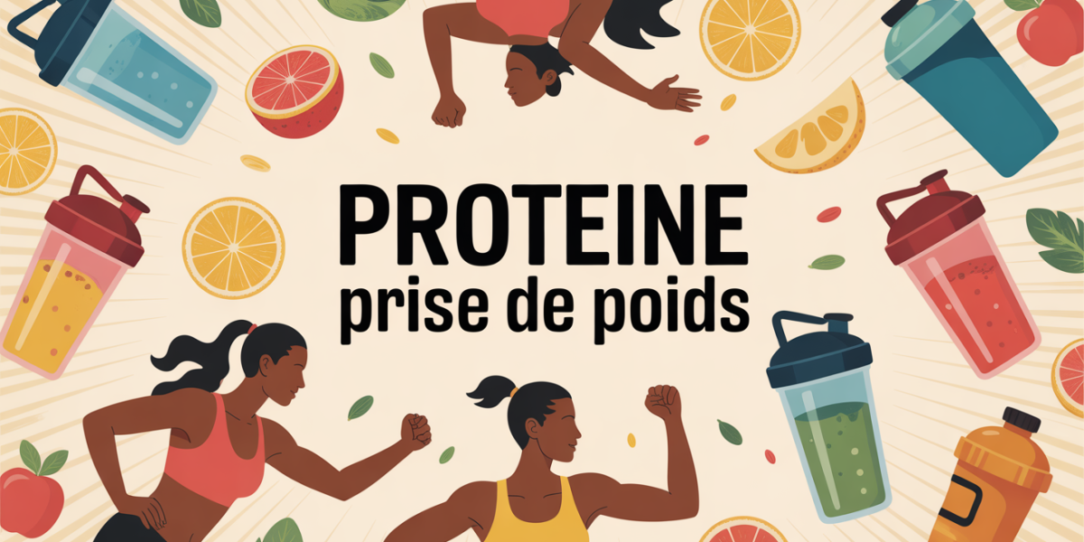Illustration proteine prise de poids silhouettes sportives shakers