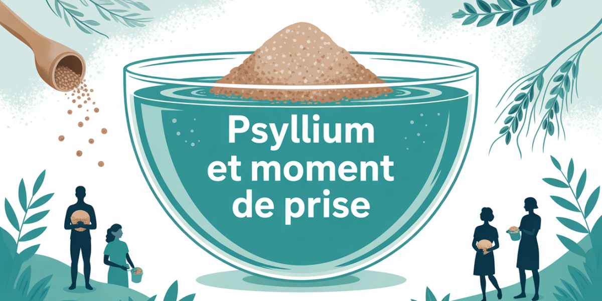 Illustration prise psyllium avant apres repas pour digestion