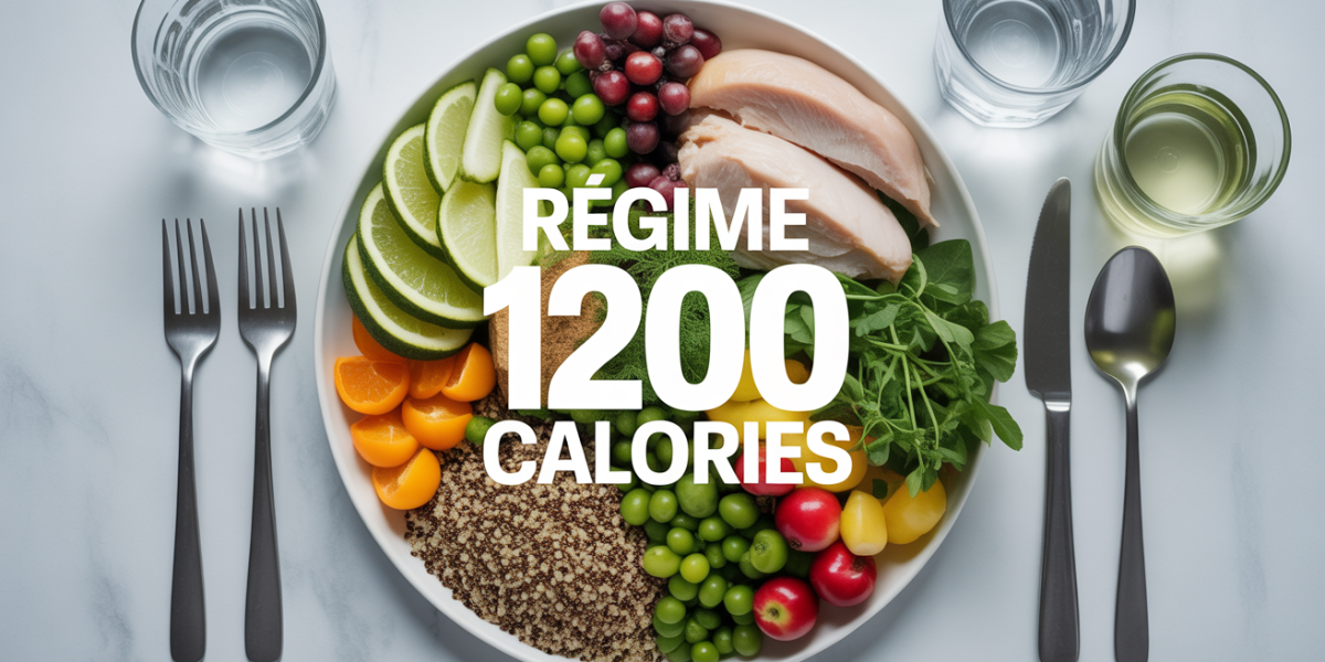 assiette equilibree regime 1200 calories legumes quinoa poulet