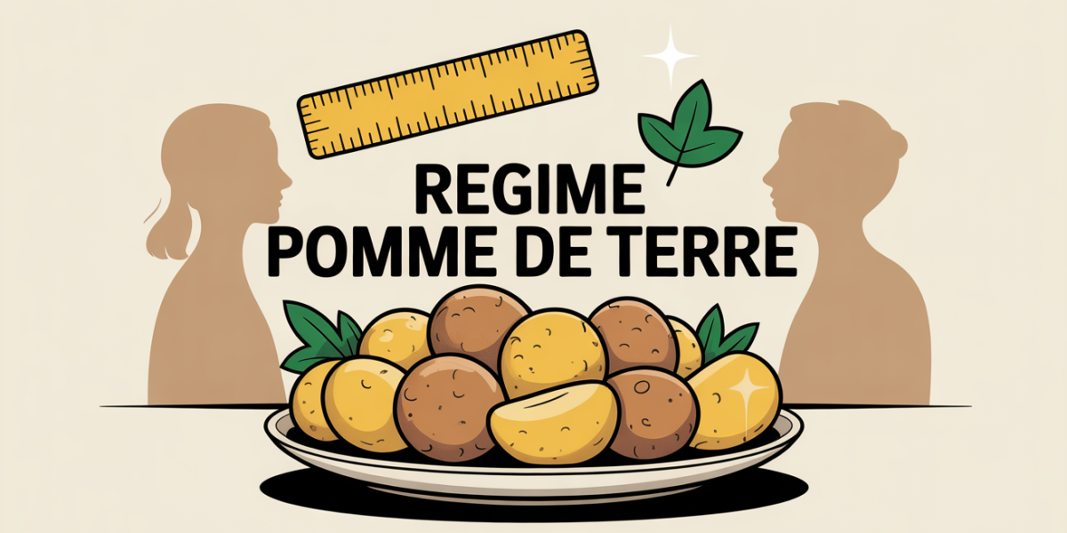 Assiette pommes de terre vapeur et mètre, régime pomme de terre