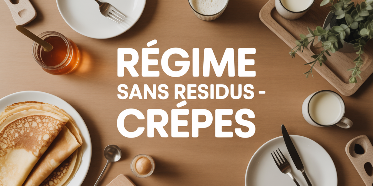 Crepes sans residus sur table avec miel et lait