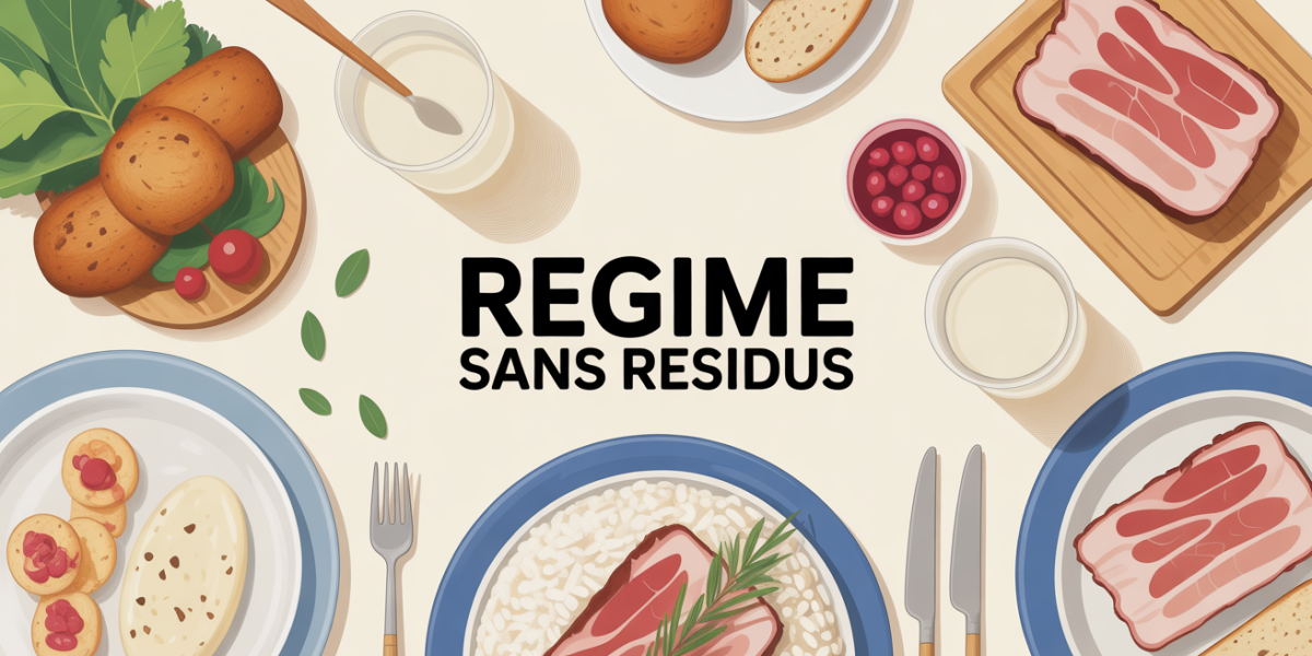 table regime sans residus riz jambon yaourt