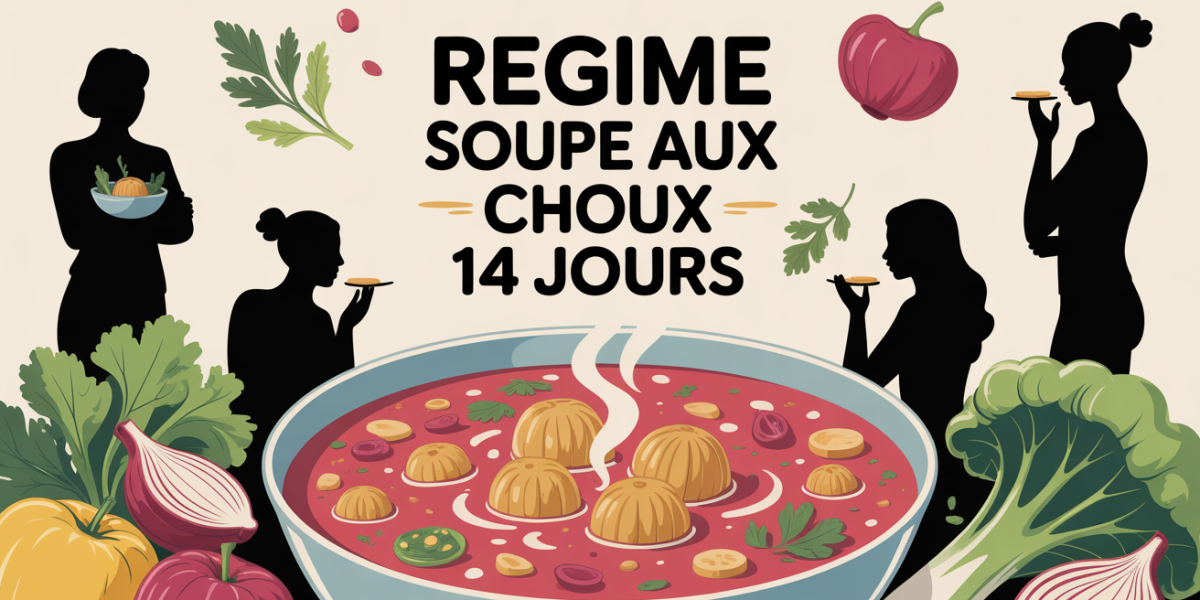 Assiette soupe aux choux et balance, regime 14 jours