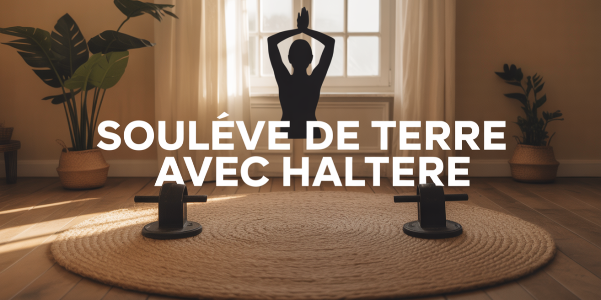 souleve de terre avec haltere illustration dynamique tapis et haltères