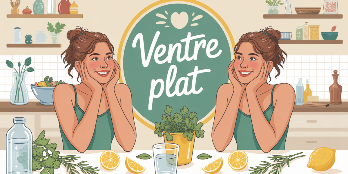 ventre plat femme miroir cuisine citron eau
